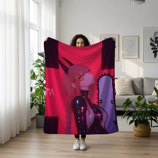 Sexy Makima in Latex Suit Fleece Blanket, Chainsaw Man Merch, Spicy Anime  Girl Throw Tapestry, Iconic Anime Art Decor & Otaku Gift